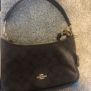 Coach Dark Brown Signature Shoulder Bag